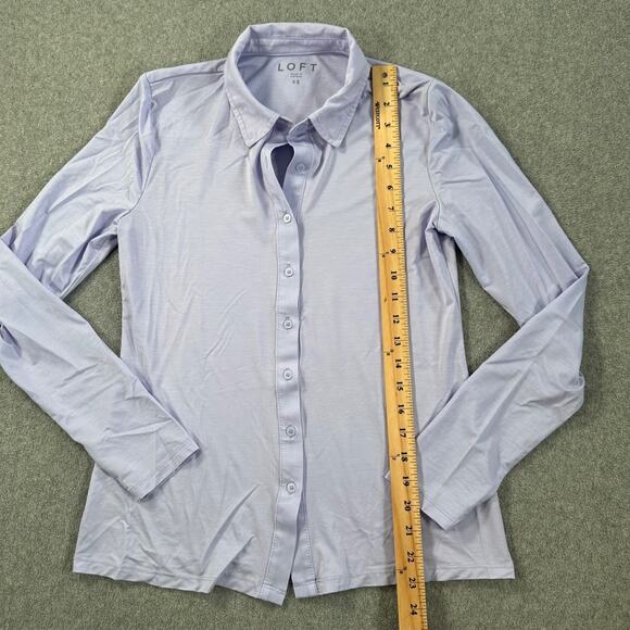 LOFT Ann Taylor Purple Button Down Shirt Long Sleeve Women's X-Small Collared - Picture 5 of 8
